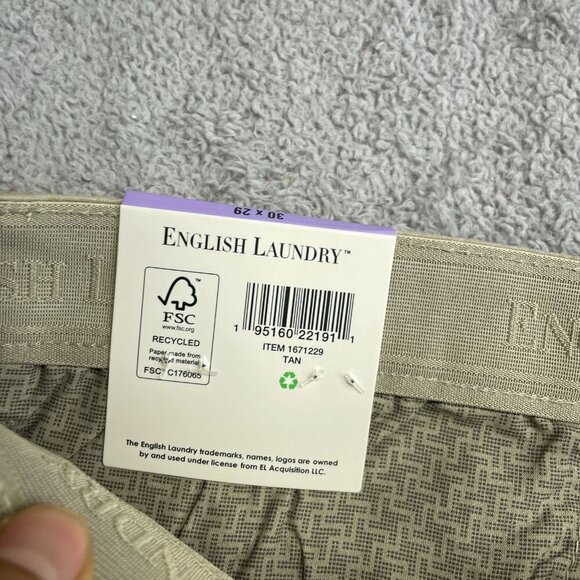 NEW English Laundry Men's 30 x 29 Straight Fit Chino Pants Tan - Picture 6 of 7